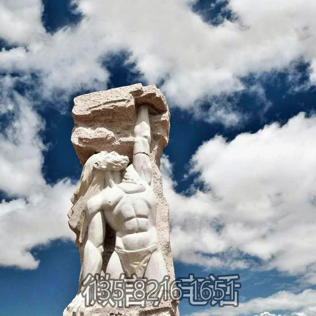 中国神话中的创世神盘古开天大理石雕景观博鱼网页版