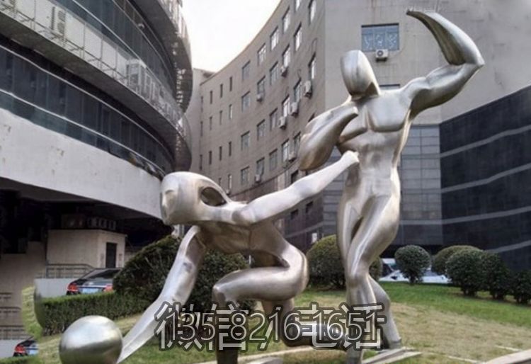 商业街装饰摆件不锈钢抽象打保龄球的人物博鱼网页版