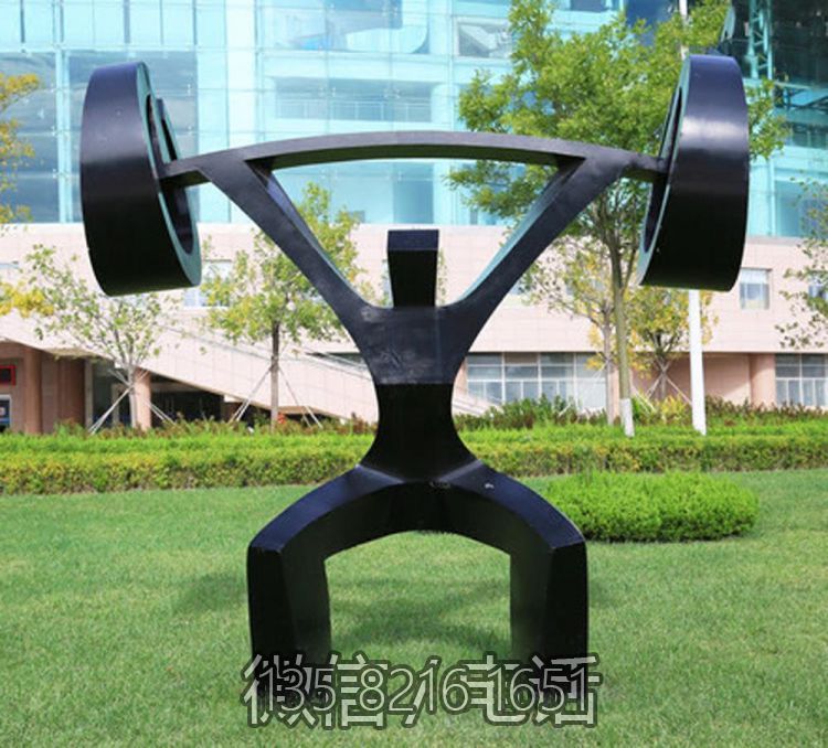 户外草坪玻璃钢仿铜体育运动抽象举重人物博鱼网页版