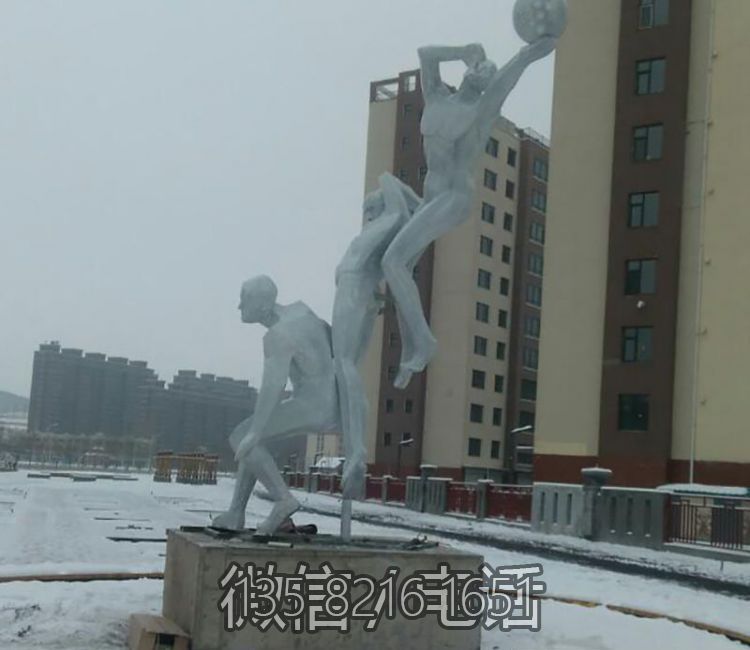 广场景观摆件不锈钢抽象打篮球的运动人物博鱼网页版