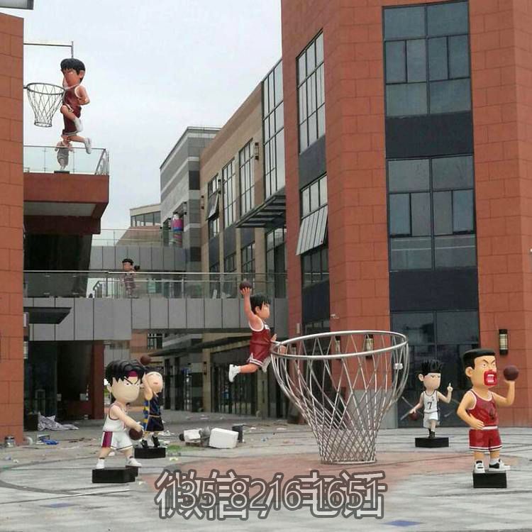 小区景观装饰摆件玻璃钢打篮球的卡通人物博鱼网页版