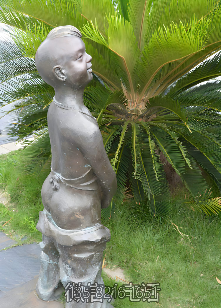 公园装饰景观摆件童趣玻璃钢仿铜撒尿儿童博鱼网页版