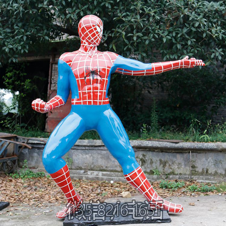 影视城美陈装饰摆件玻璃钢卡通复仇者联盟蜘蛛侠博鱼网页版