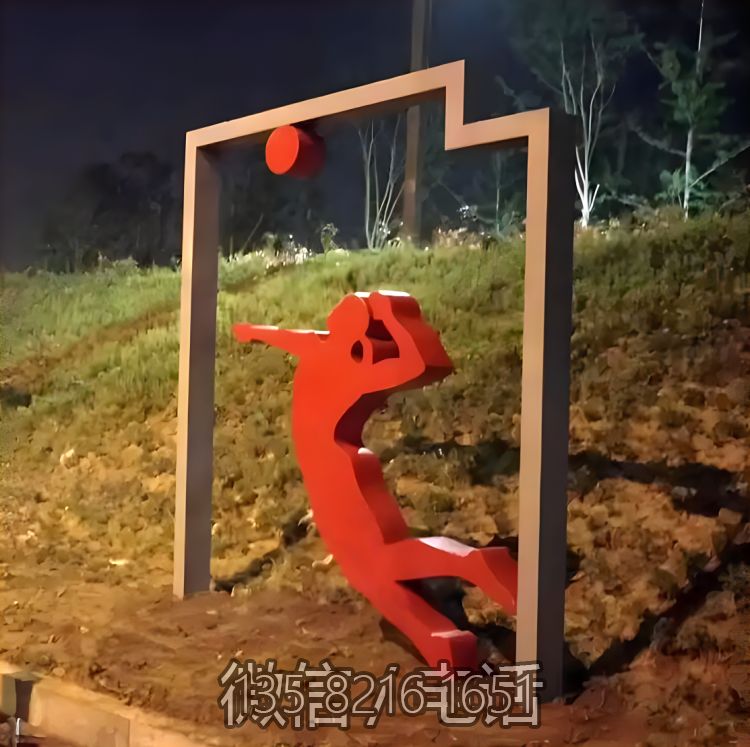 排球运动员不锈钢剪影人物造型博鱼网页版