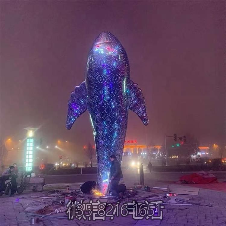 城市景观装饰摆件不锈钢大型动物景观鲸鱼博鱼网页版