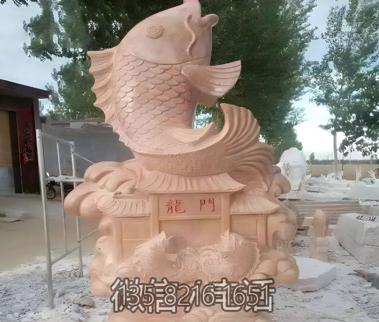 园林石雕蒸蒸日上石雕水池摆件鲤鱼跃龙门博鱼网页版