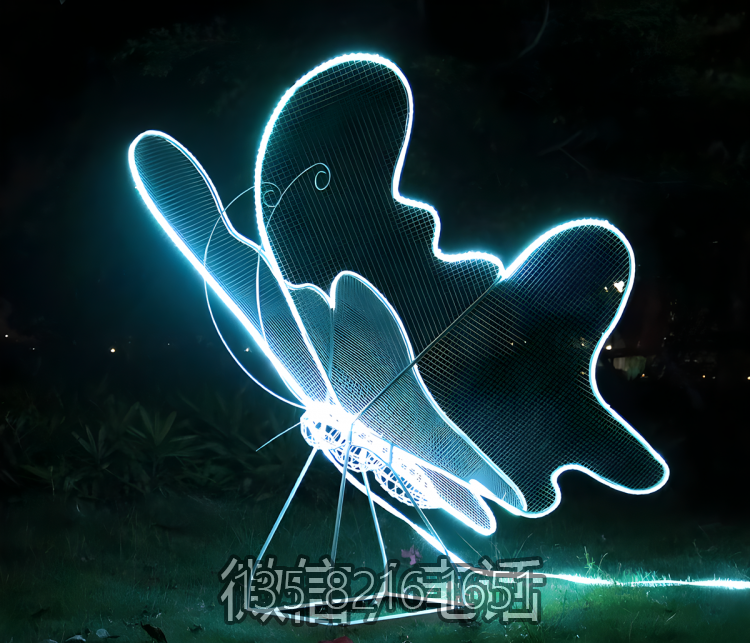 景观户外不锈钢铁艺昆虫景观抽象亮化蝴蝶博鱼网页版