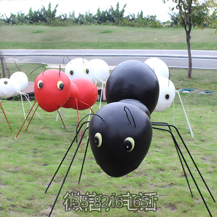 园林户外不锈钢抽象创意定制蚂蚁昆虫装饰摆件