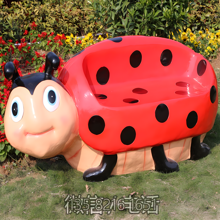 花园景观摆件玻璃钢卡通七星瓢虫座椅博鱼网页版 花园景观摆件玻璃钢卡通七星瓢虫座椅博鱼网页版