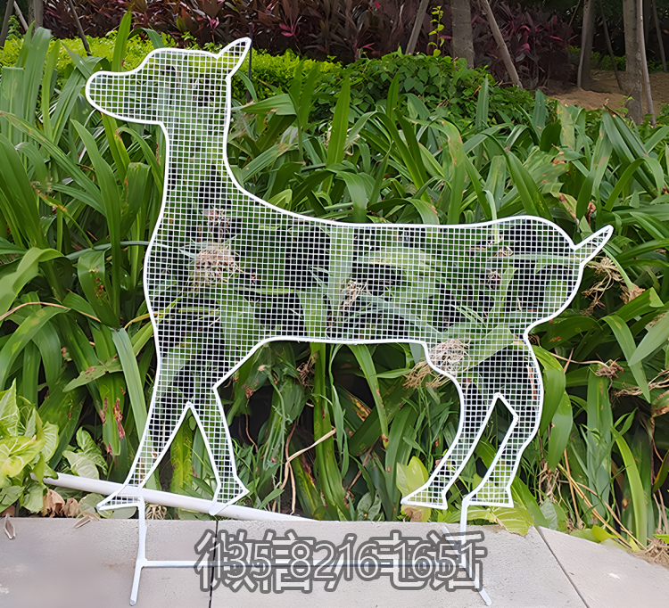 花园景观摆件不锈钢抽象动物编织镂空小鹿博鱼网页版 花园景观摆件不锈钢抽象动物编织镂空小鹿博鱼网页版