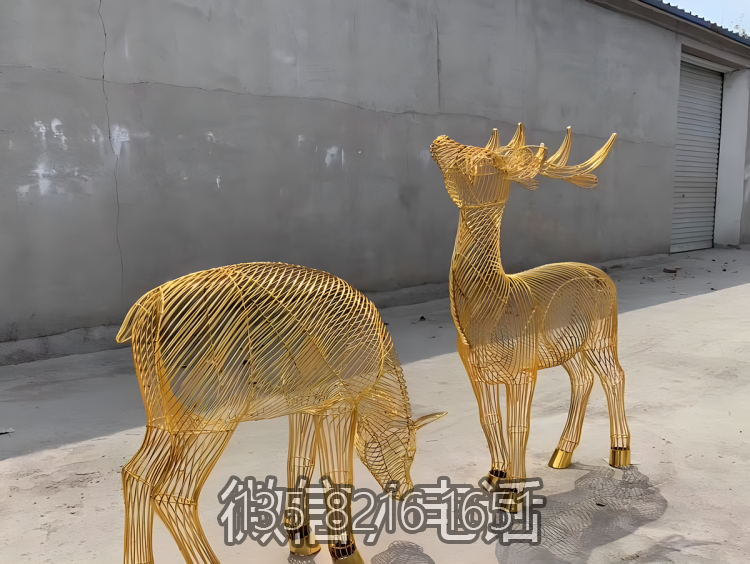 花园景观装饰不锈钢金属镂空抽象编织梅花鹿博鱼网页版 花园景观装饰不锈钢金属镂空抽象编织梅花鹿博鱼网页版