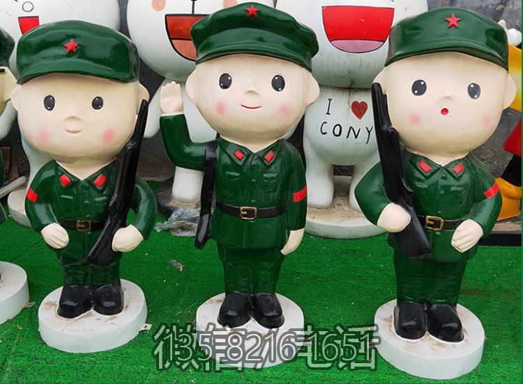 绿色军装的玻璃钢卡通八路军博鱼网页版