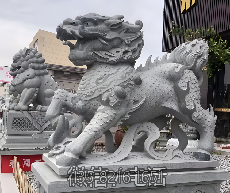 定制创意青石石雕大型神兽招财动物麒麟博鱼网页版