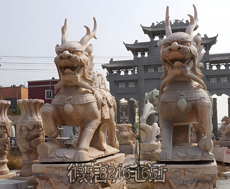 景区门口大型石雕神兽麒麟博鱼网页版