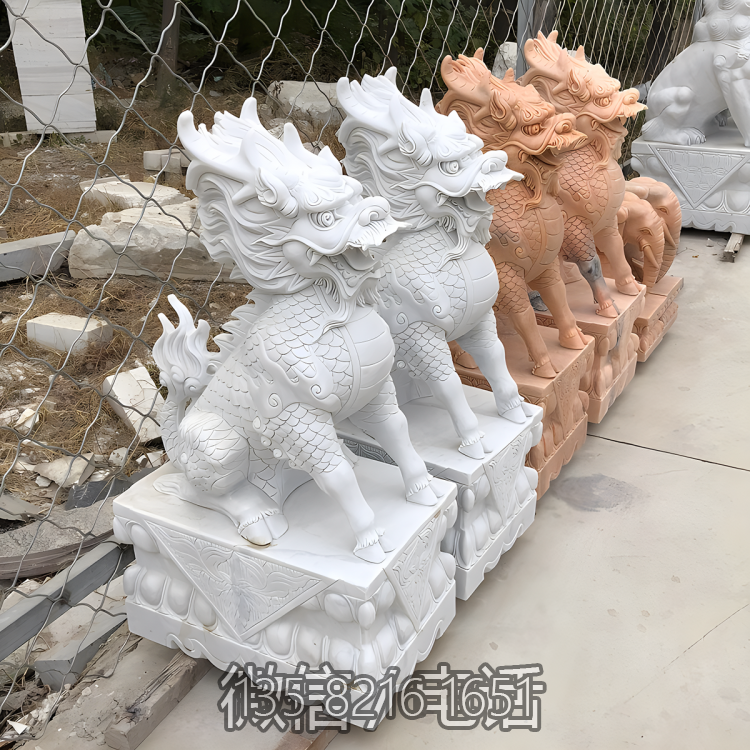 庭院小区大理石石雕神兽麒麟博鱼网页版