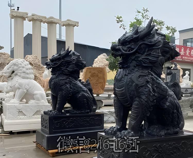 政府大楼门口摆件铜雕一对镇宅招财麒麟博鱼网页版