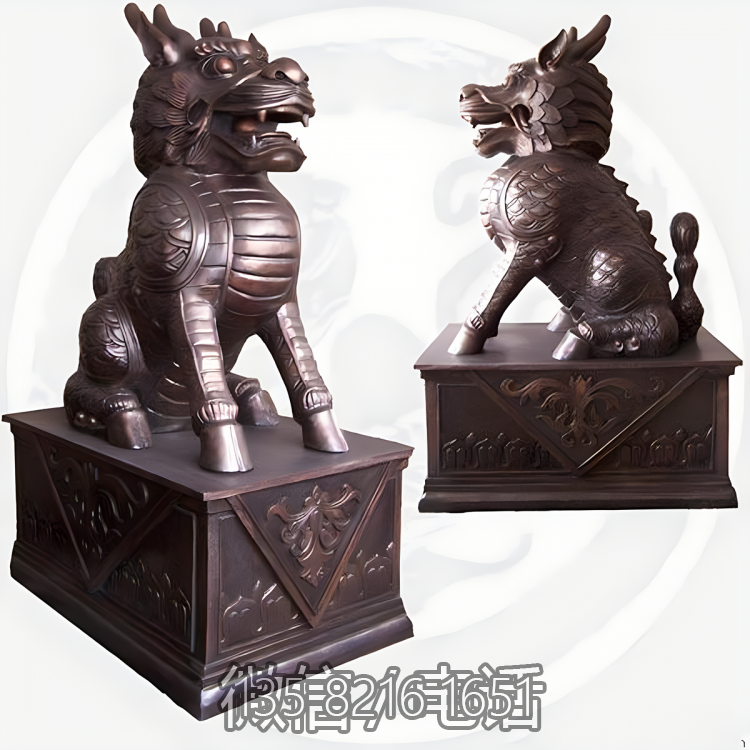 别墅小区门口大型招财辟邪神兽摆件铜麒麟博鱼网页版