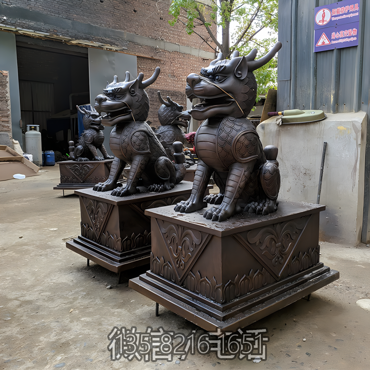 定制铜雕神兽麒麟博鱼网页版小区景观装饰动物摆件