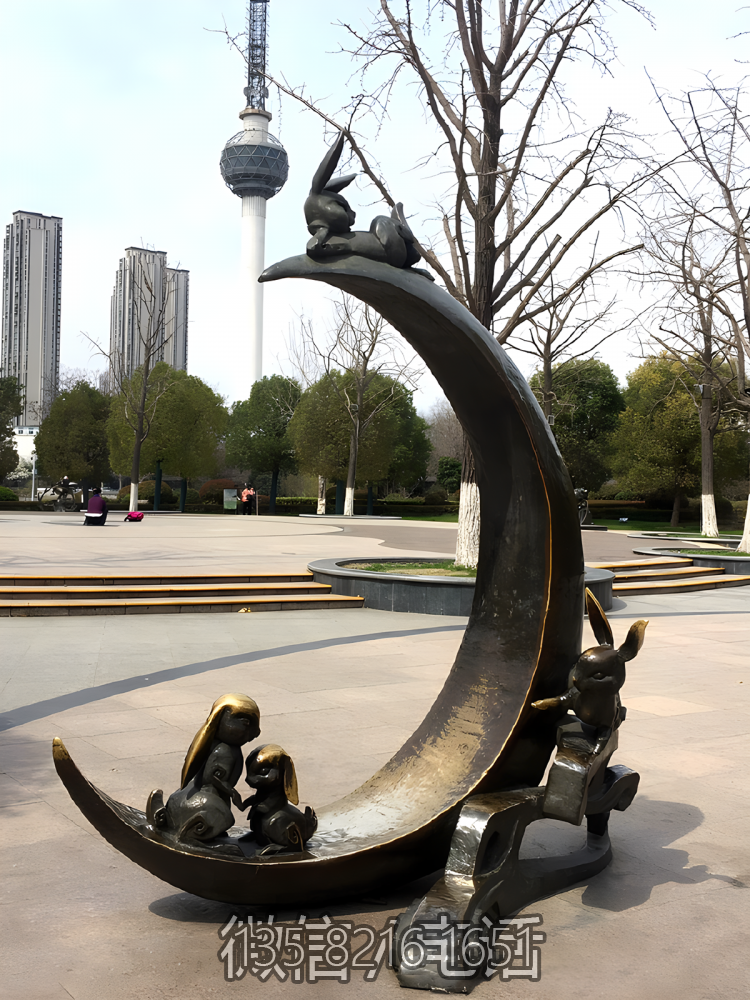 卯兔铸铜十二生肖动物铜雕