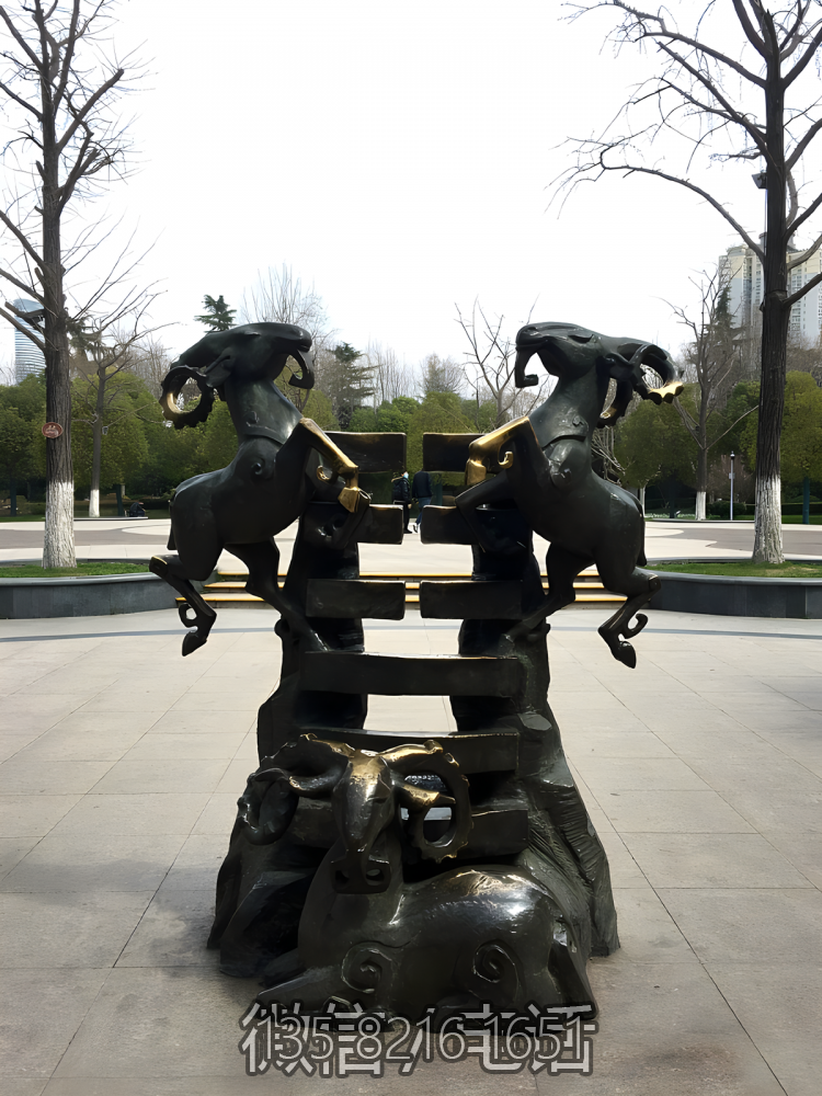 未羊铸铜十二生肖动物铜雕