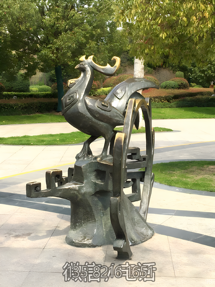 酉鸡铸铜十二生肖动物铜雕