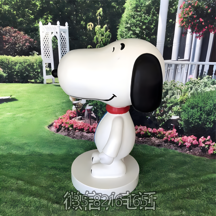 草坪景观装饰摆件玻璃钢卡通动物Snoopy博鱼网页版摆件