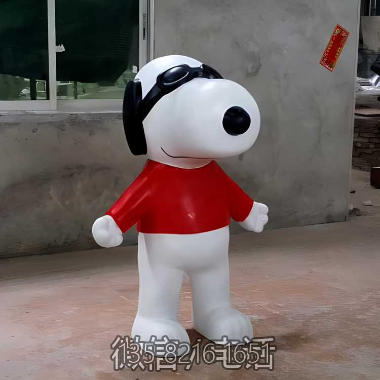 商场园林美陈装饰摆件玻璃钢卡通动物Snoopy博鱼网页版
