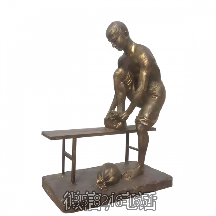 玻璃钢仿铜景观茶文化包揉的人物博鱼网页版