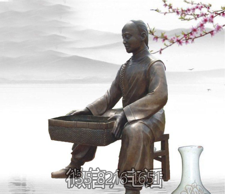 公园铜雕晒茶叶小品人物博鱼网页版