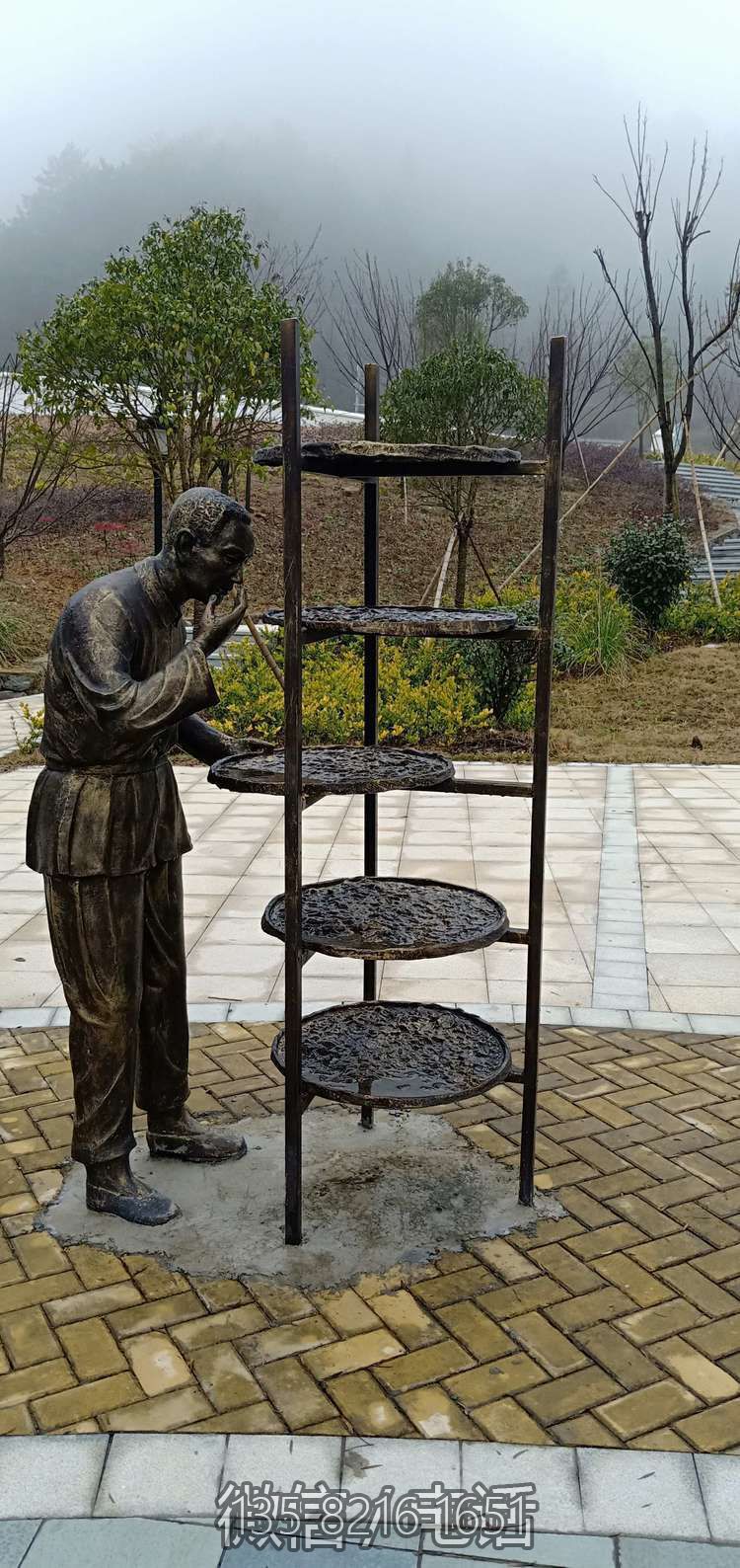 公园广场玻璃钢摊青的制茶人物博鱼网页版