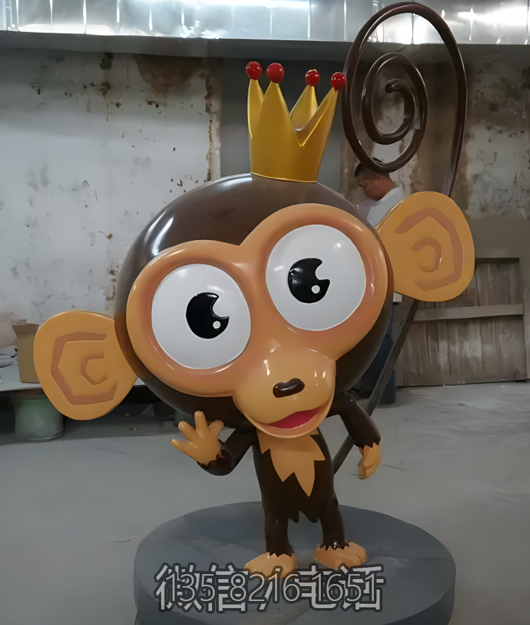 定制创意卡通十二生肖动物摆件玻璃钢猴子博鱼网页版户外美陈摆件