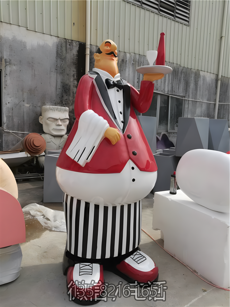 酒店装饰摆件玻璃钢卡通人物西餐厨师博鱼网页版