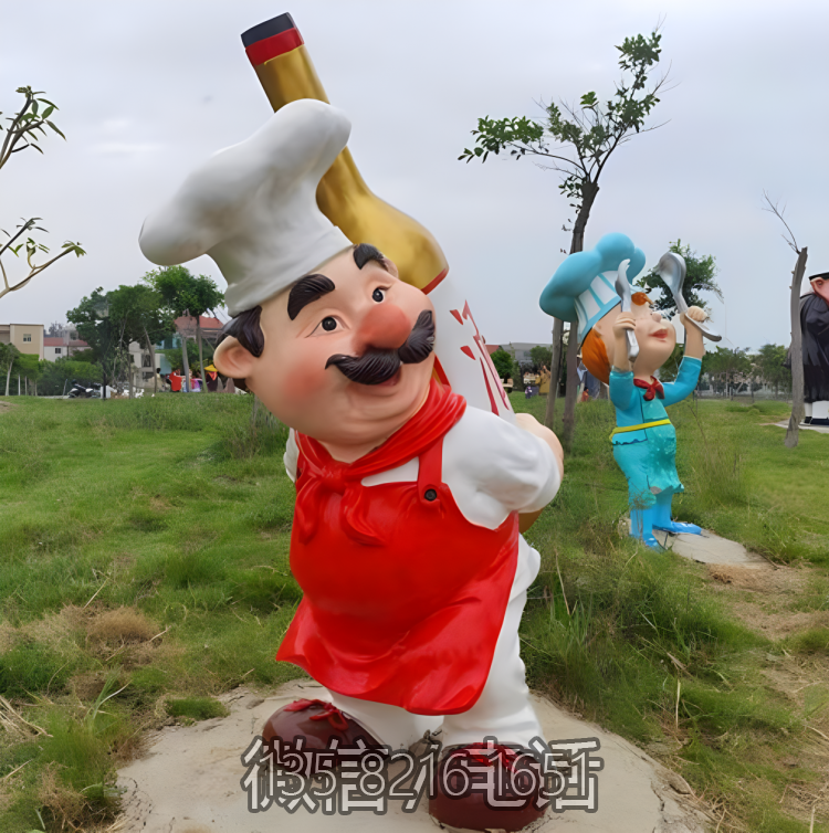户外园林玻璃钢卡通人物创意厨师博鱼网页版