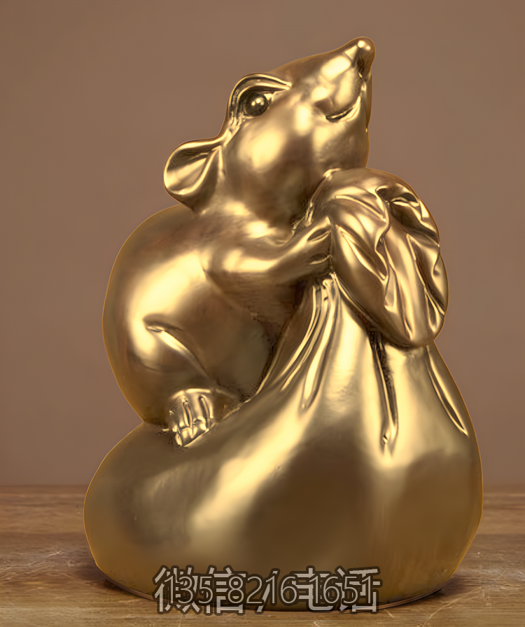 创意景观摆件招财进宝定制玻璃钢仿铜十二生肖鼠博鱼网页版