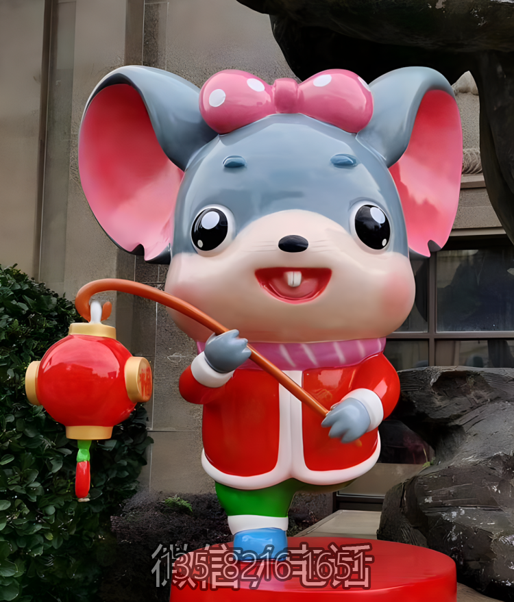 商场美陈店铺装饰摆件玻璃钢树脂定制卡通生肖鼠博鱼网页版