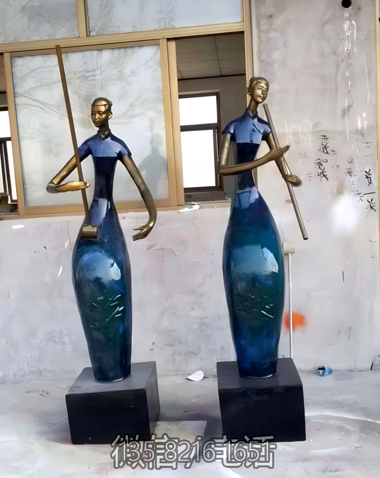 玻璃钢抽象人物摆件商场园林音乐人博鱼网页版
