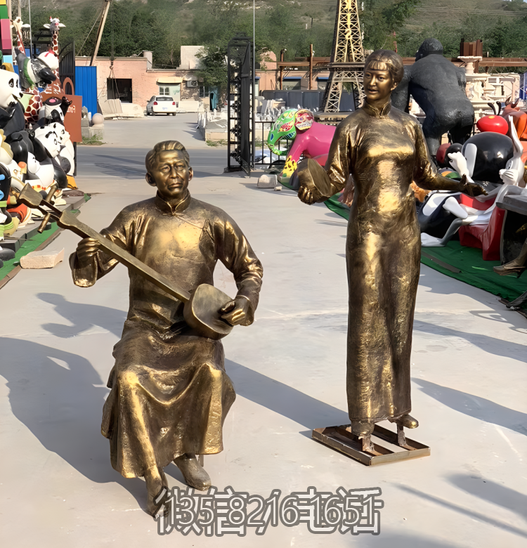 玻璃钢仿铜民俗音乐弹唱人物情景博鱼网页版