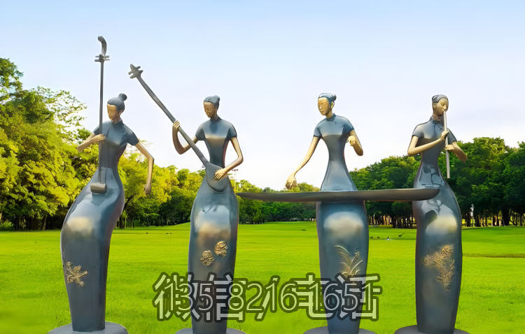 玻璃钢古代演奏乐器的抽象人物博鱼网页版