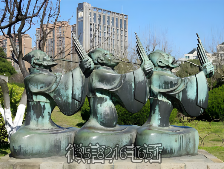 滥竽充数青铜人物铜雕