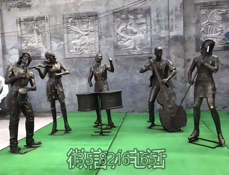 公园吹拉弹唱人物小品玻璃钢博鱼网页版