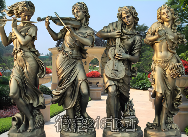 吹拉弹唱组合西方美女音乐人物玻璃钢仿铜博鱼网页版