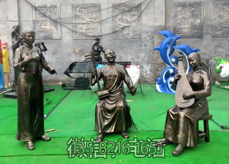 玻璃钢仿铜古代广场小品戏曲人物博鱼网页版