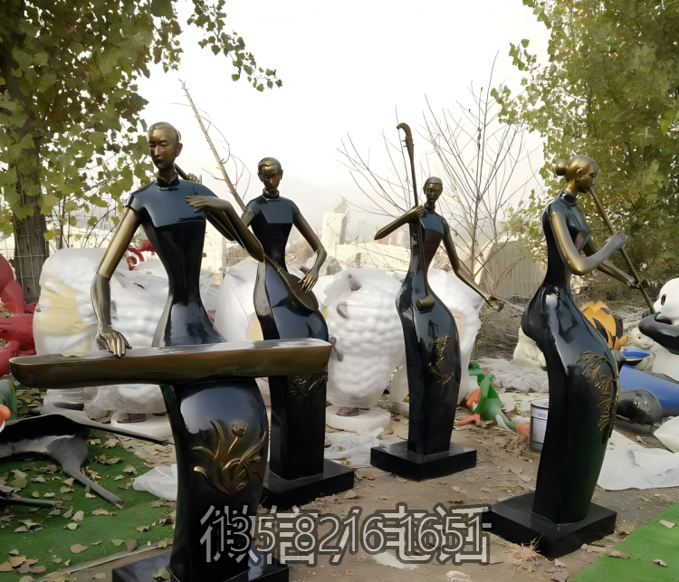 吹拉弹唱组合抽象音乐人物玻璃钢仿铜博鱼网页版