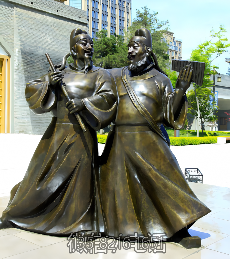 铜雕景观古代人物演奏乐器的人物博鱼网页版