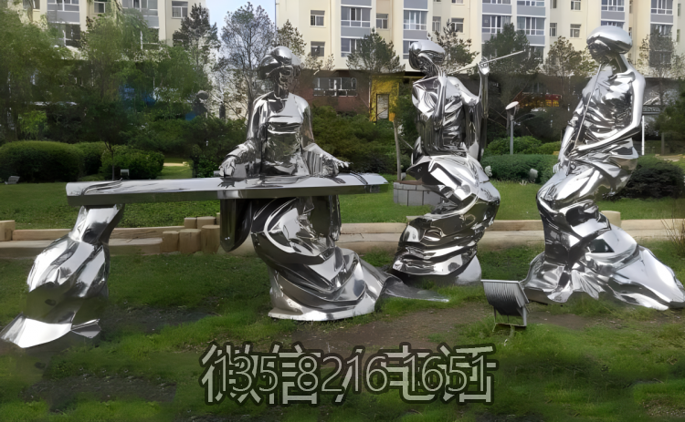 园林摆件不锈钢弹奏抽象人物博鱼网页版