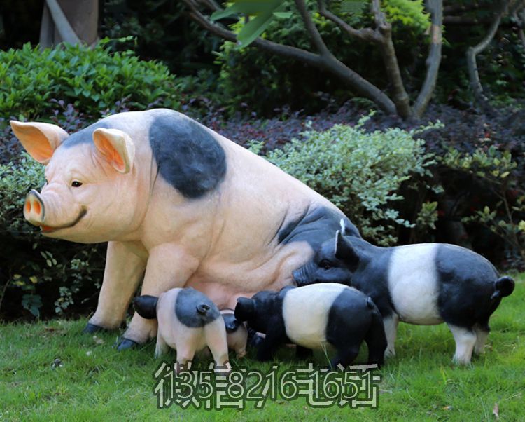 花园景观装饰摆件玻璃钢组合小品动物景观摆件猪博鱼网页版