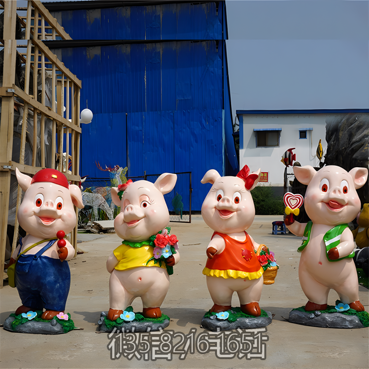 定制玻璃钢卡通动物摆件十二生肖猪博鱼网页版