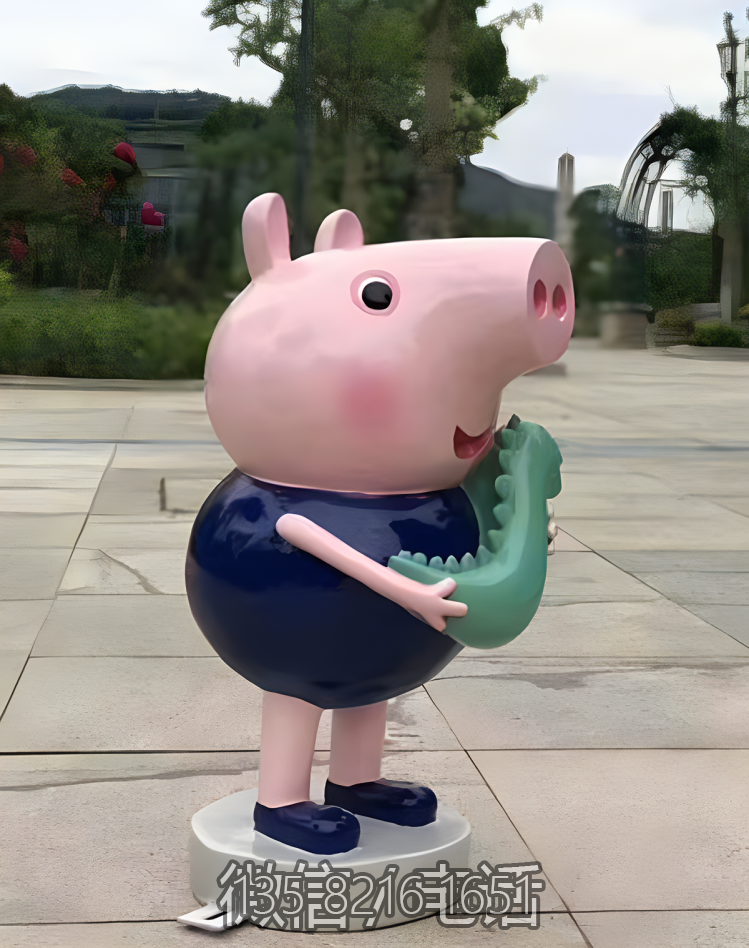 公园摆件玻璃钢卡通动物摆件小猪乔治博鱼网页版