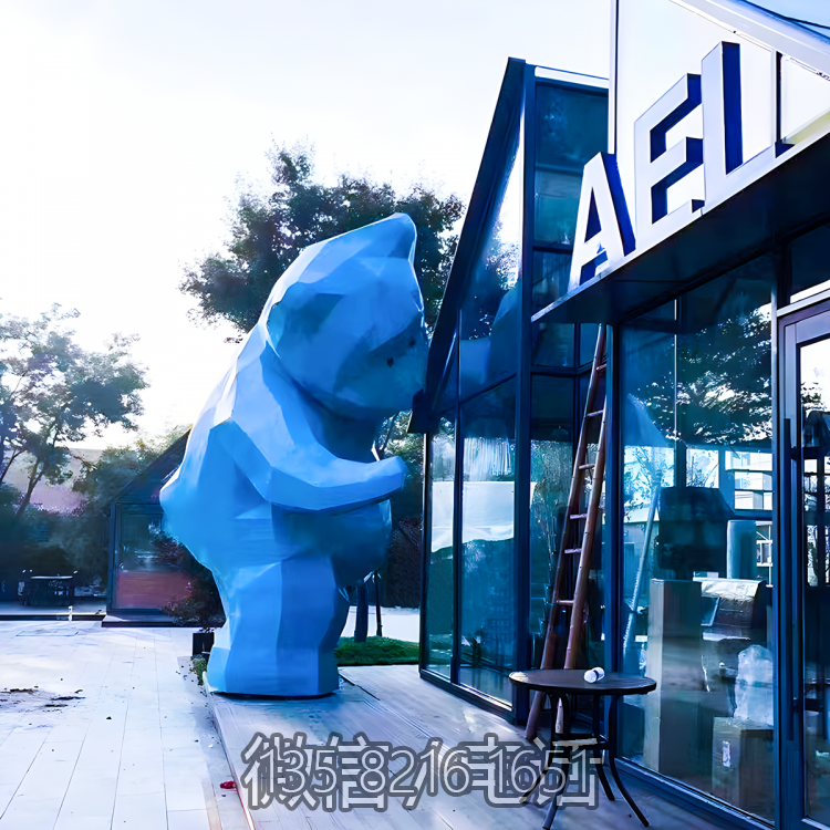商场景观大型景观装饰动物景观玻璃钢几何抽象熊博鱼网页版