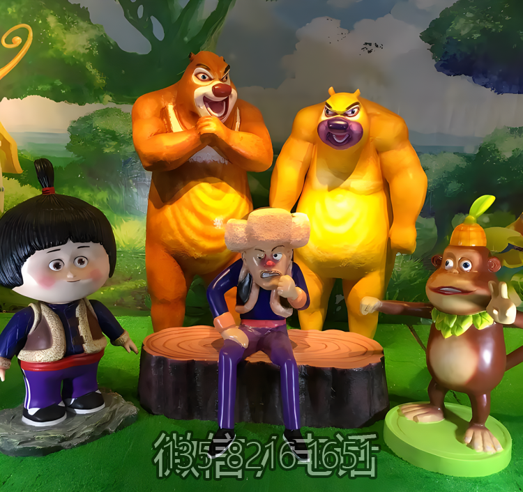 商场美陈装饰品摆件玻璃钢卡通动画片熊出没博鱼网页版摆件